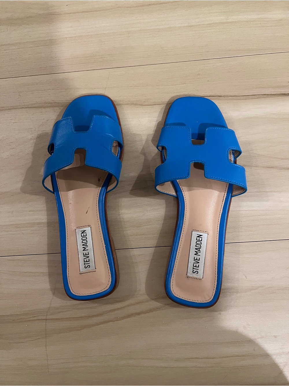 Steve Madden Blue Slide Sandals - sz 6